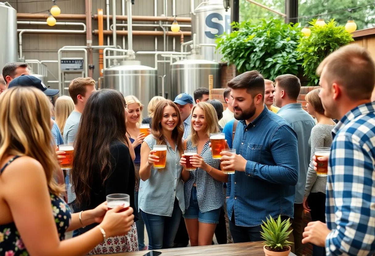 Community event at a brewery celebrating Oscar Wong's legacy.