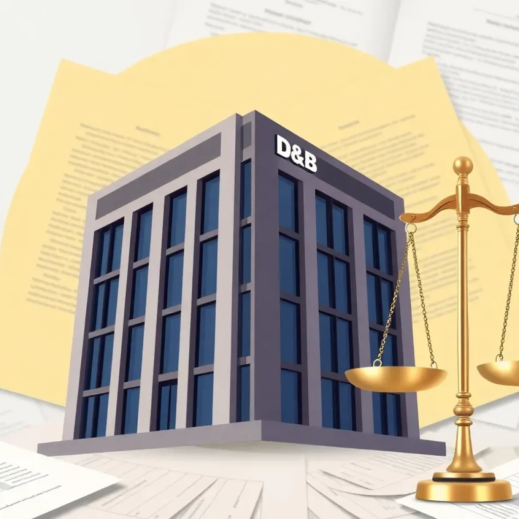 Corporate office building of d&b audiotechnik Corporation with legal symbols