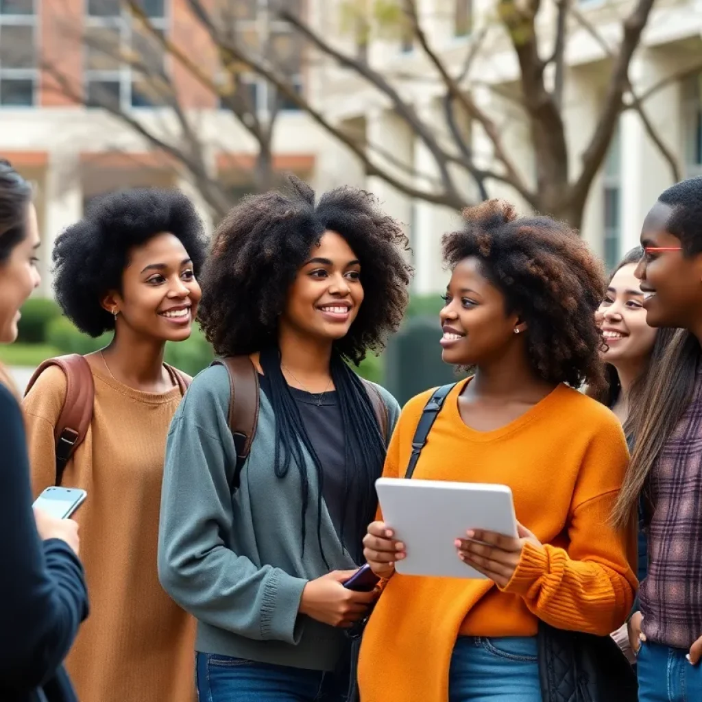 Students engaging in diversity and inclusion activities on campus