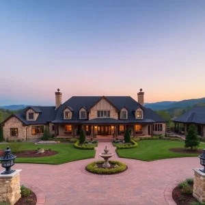 A stunning luxury estate in Asheville, North Carolina with gardens