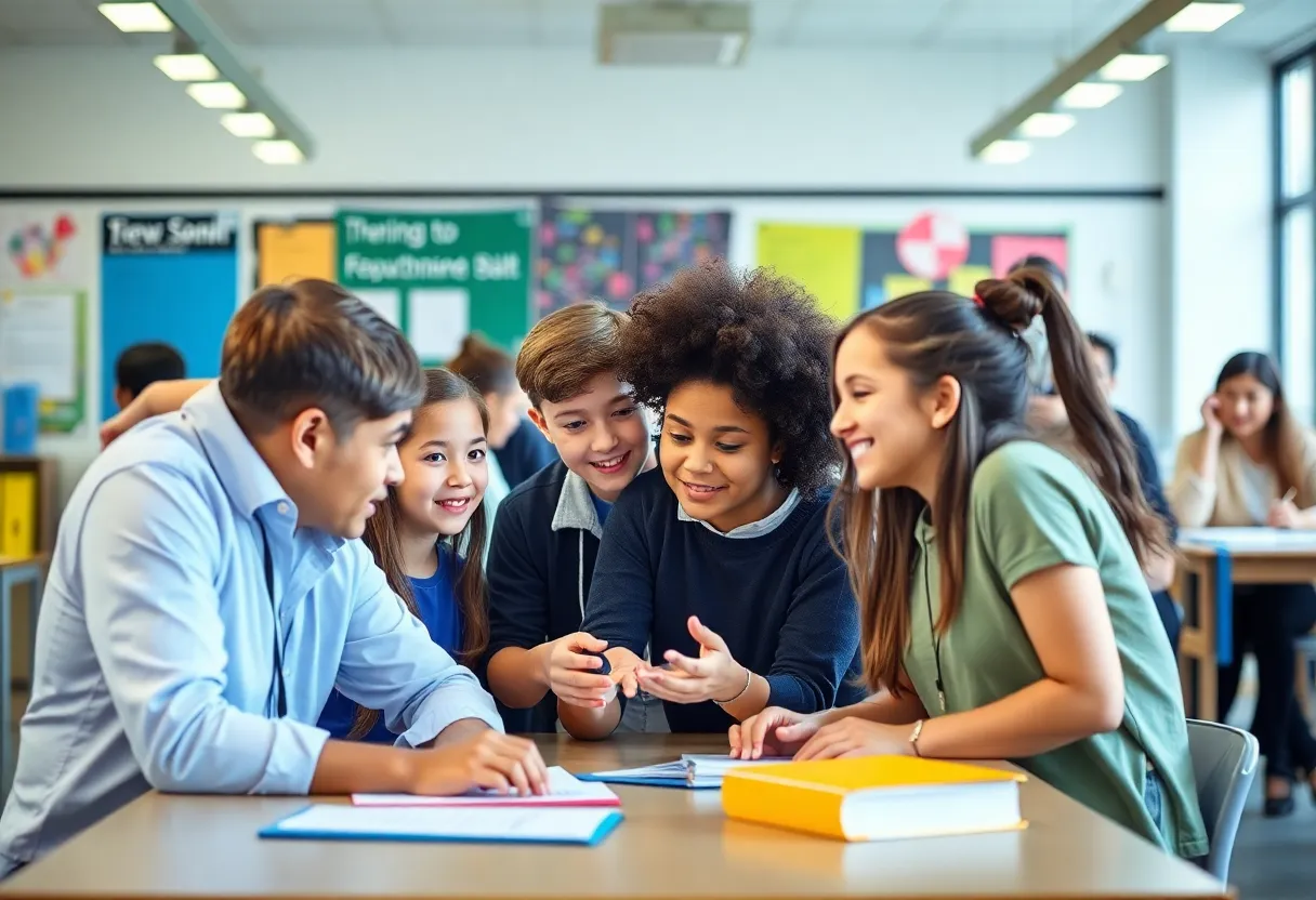 Engaged students and teachers in a collaborative educational environment