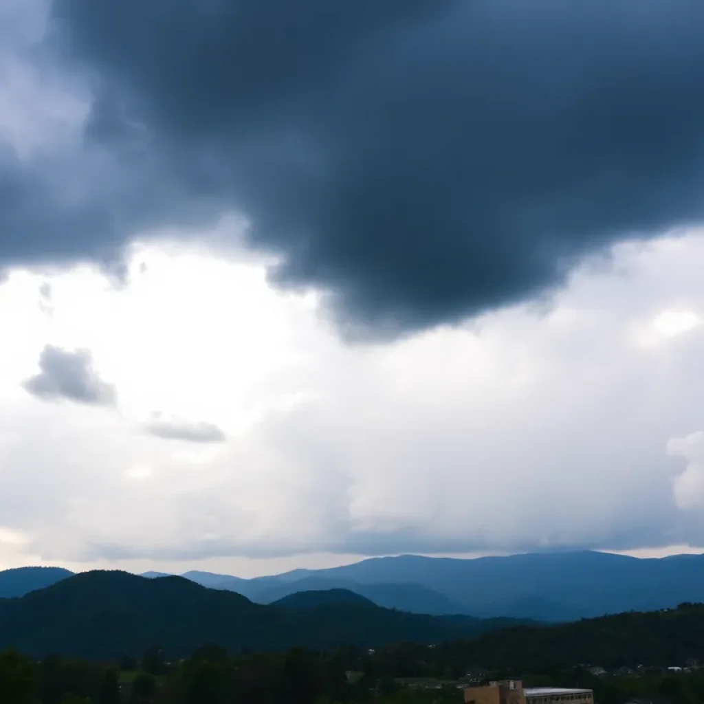 Stormy sky indicating hurricane approaching Asheville