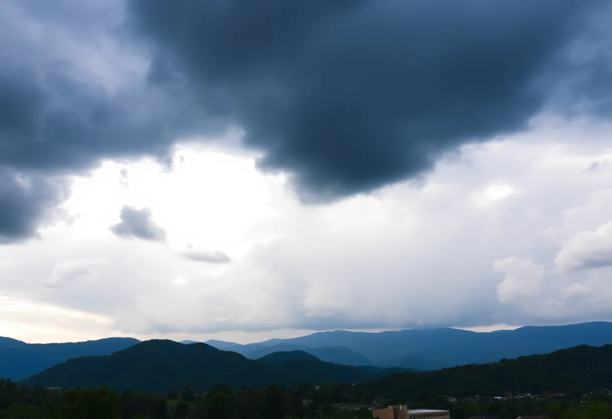 Stormy sky indicating hurricane approaching Asheville