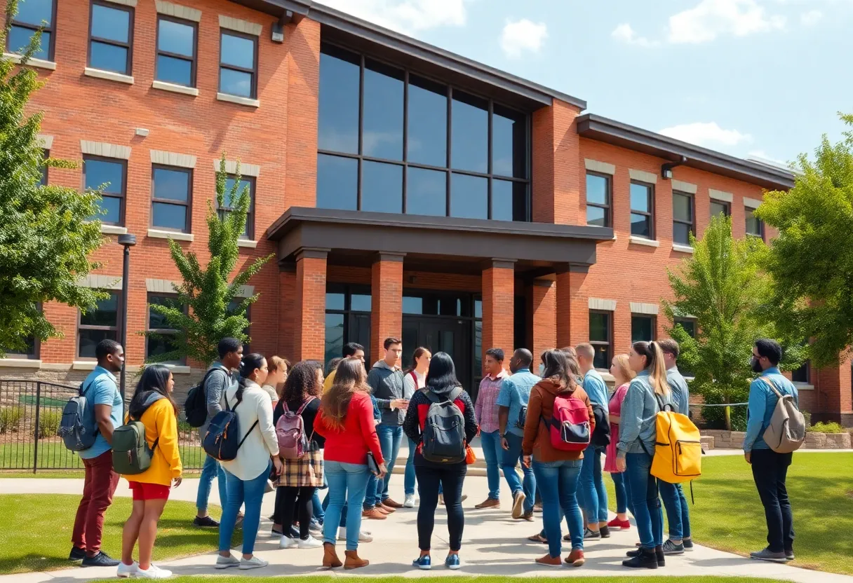 Students discussing issues of diversity and inclusion on campus