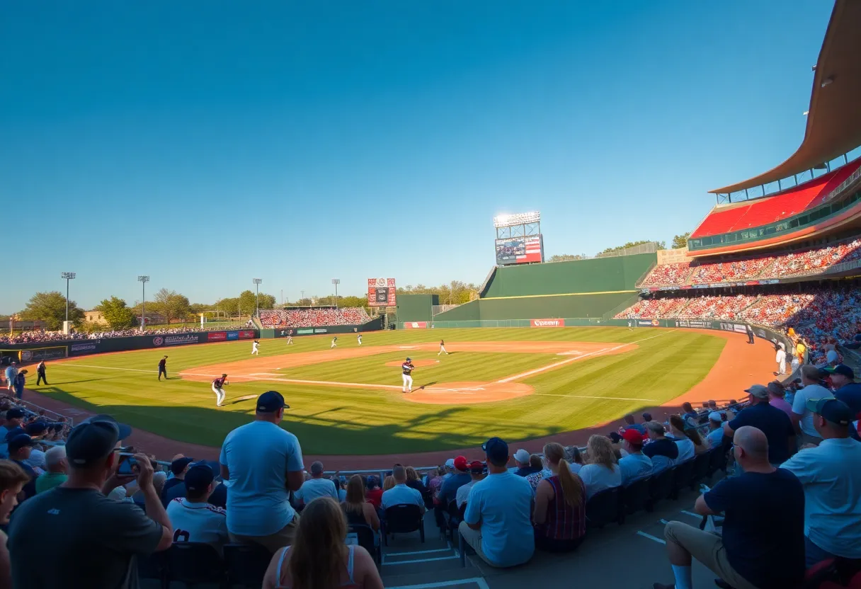 UNC Asheville baseball team playing in a game against Charleston Southern