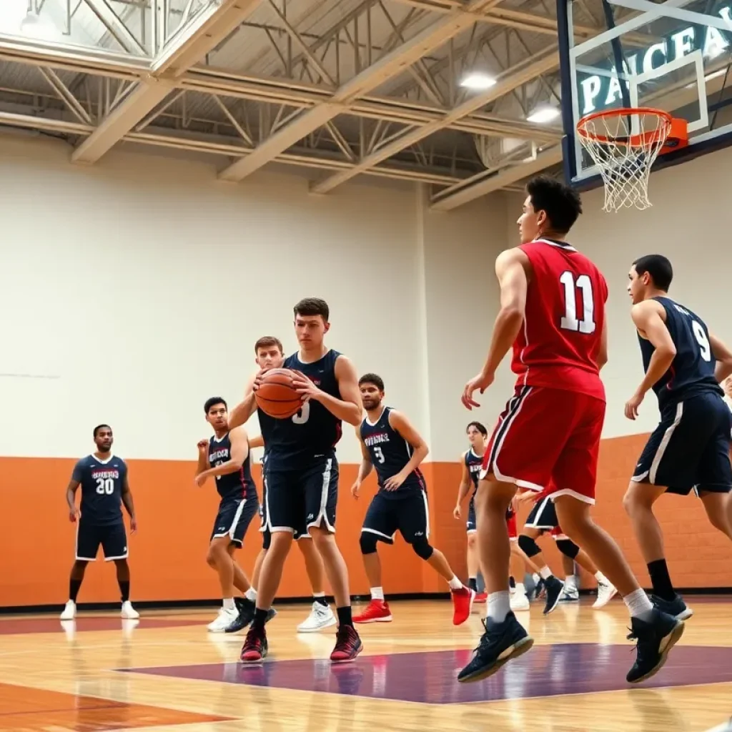 USC Men's Basketball team during practice session