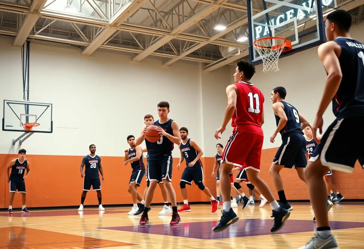 USC Men's Basketball team during practice session