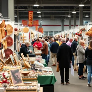 Vendors showcasing handmade crafts at Asheville's Big Crafty fair.