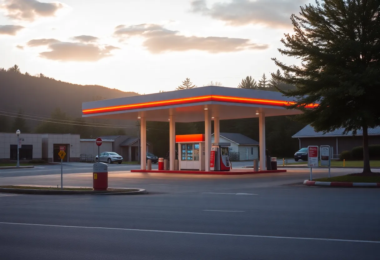 Gas station in Asheville, North Carolina