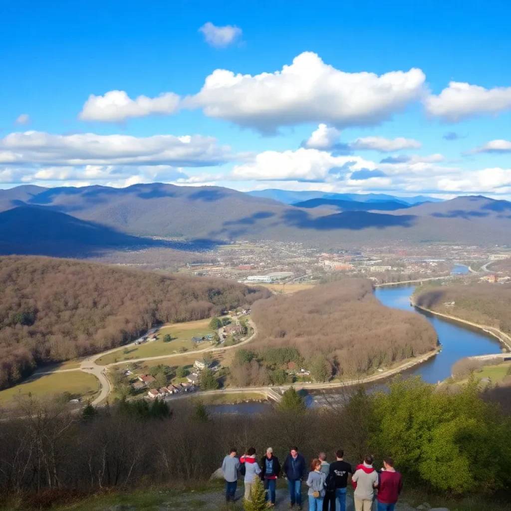 Scenic view of Asheville's mountains and tourism attractions