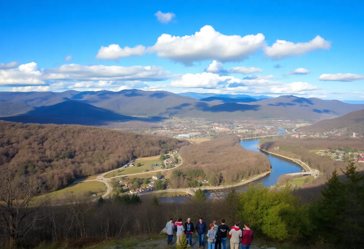 Scenic view of Asheville's mountains and tourism attractions