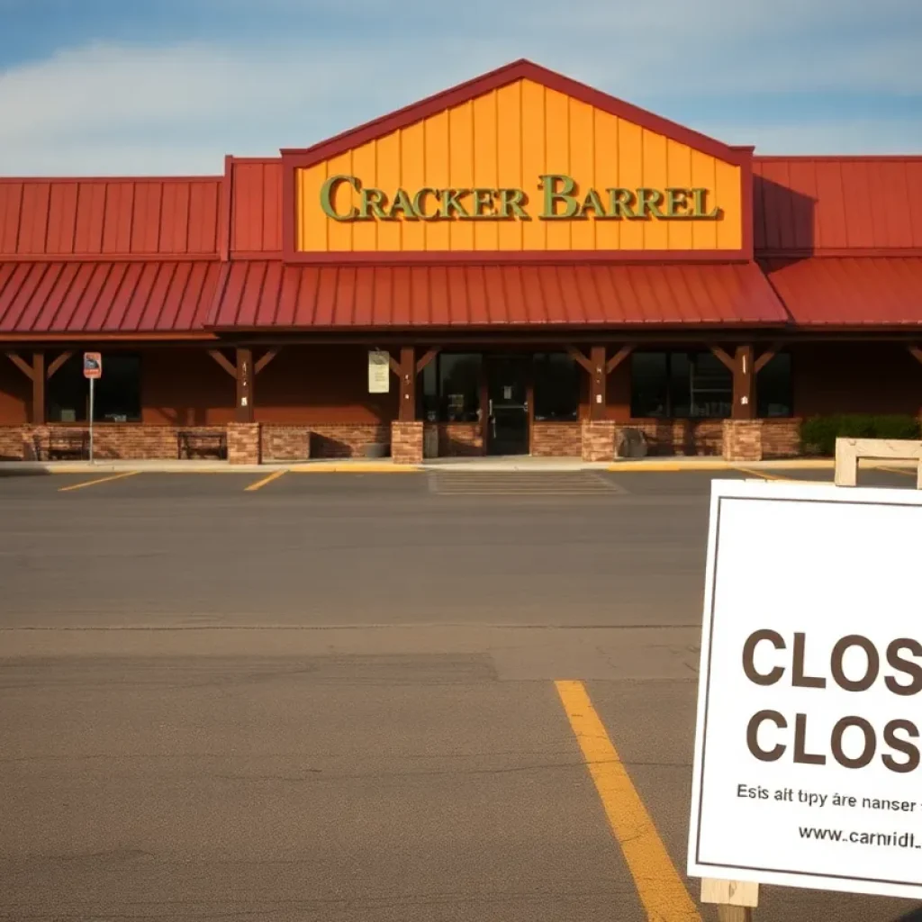 Parking lot of the closed Cracker Barrel on Tunnel Road in Asheville, N.C.