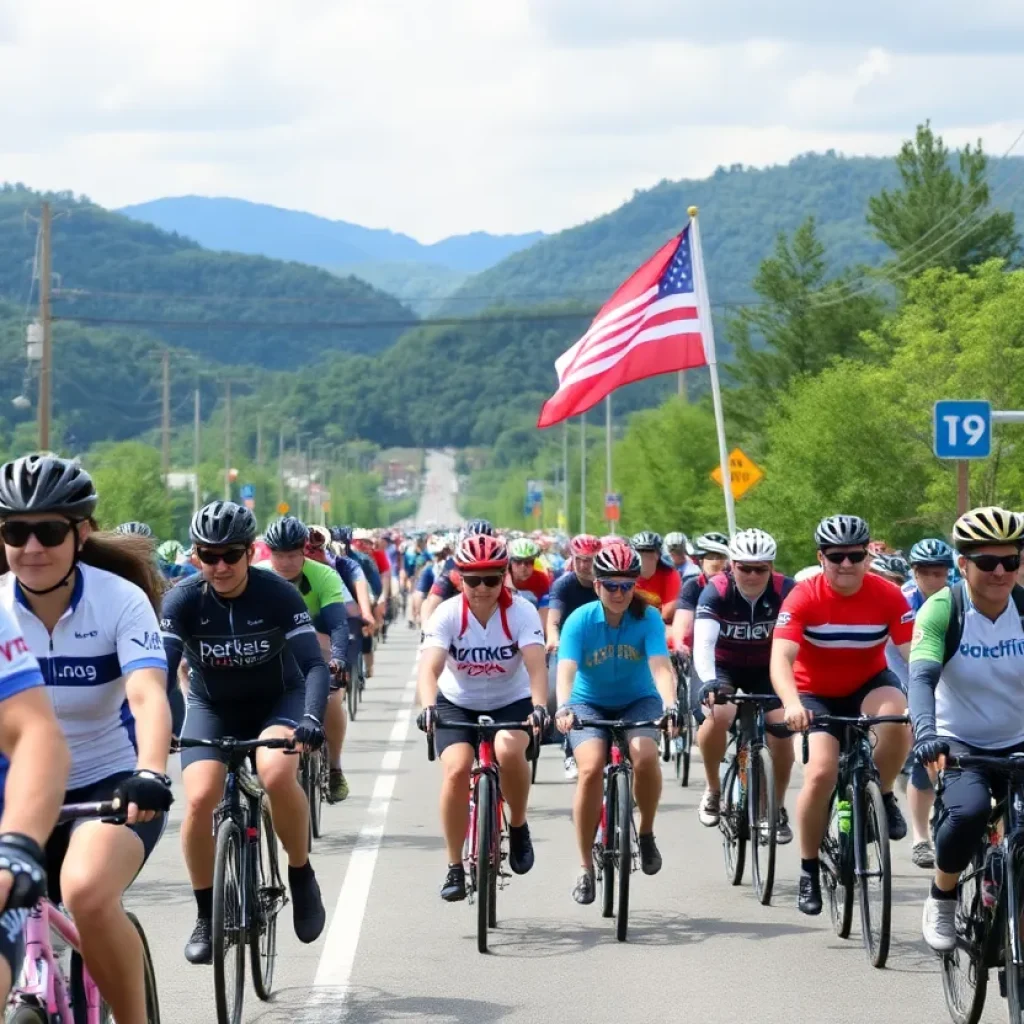 Cyclists gathered for a memorial ride in Asheville