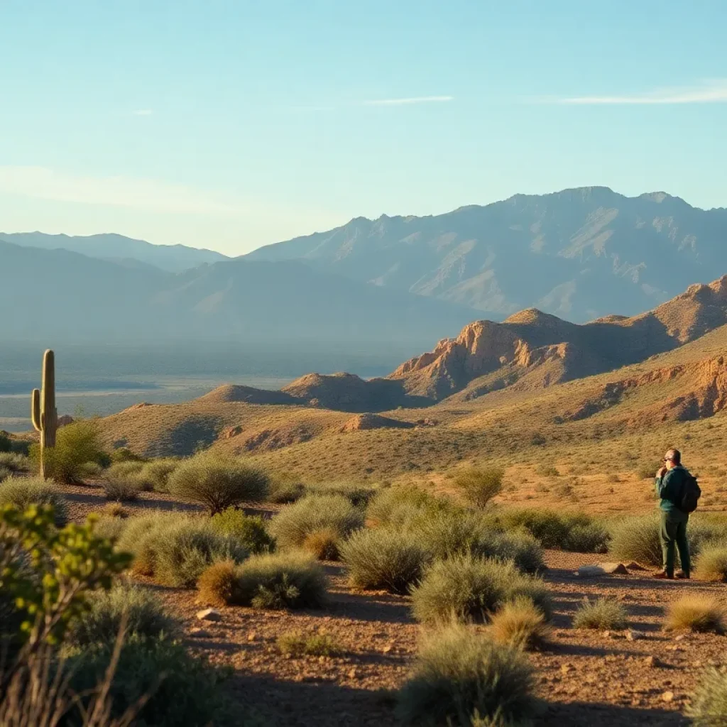 A landscape depicting an Arizona search area for a missing woman.