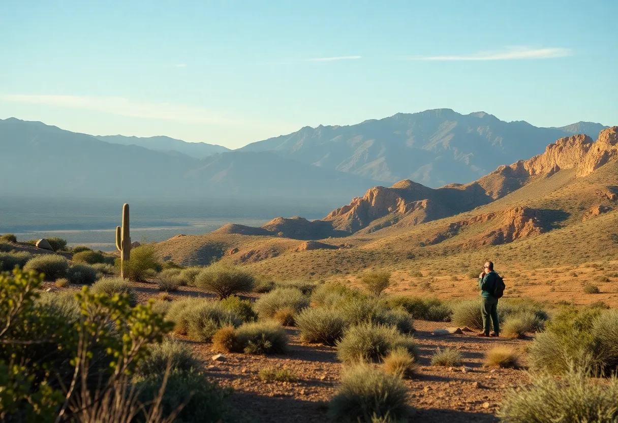 A landscape depicting an Arizona search area for a missing woman.