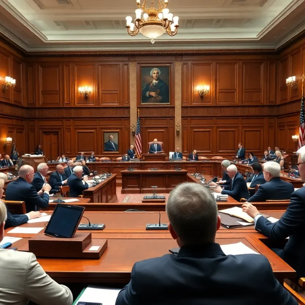 Senate members engaged in voting session regarding tax legislation and immigration policies