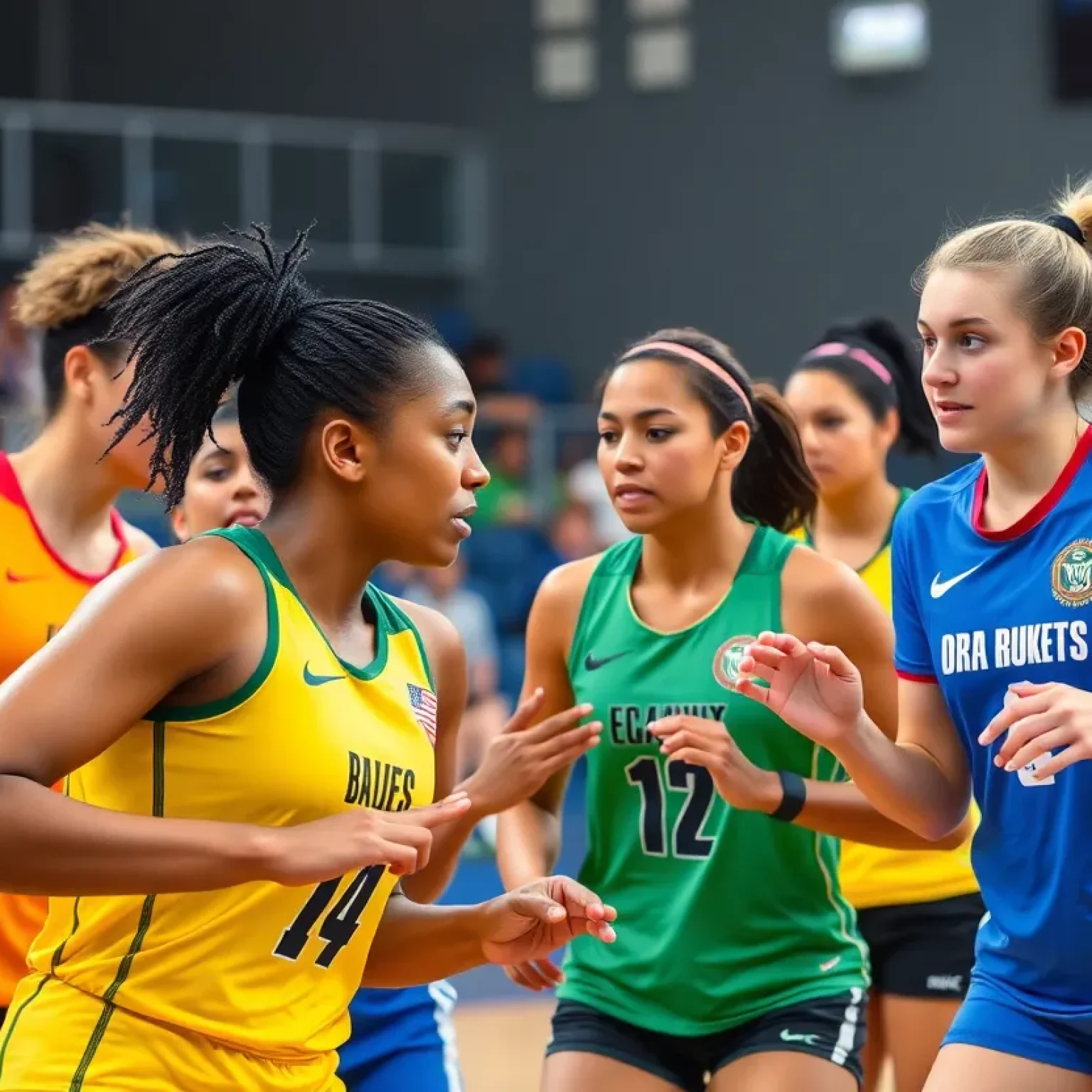 Female athletes competing in sports representing diversity and inclusivity.