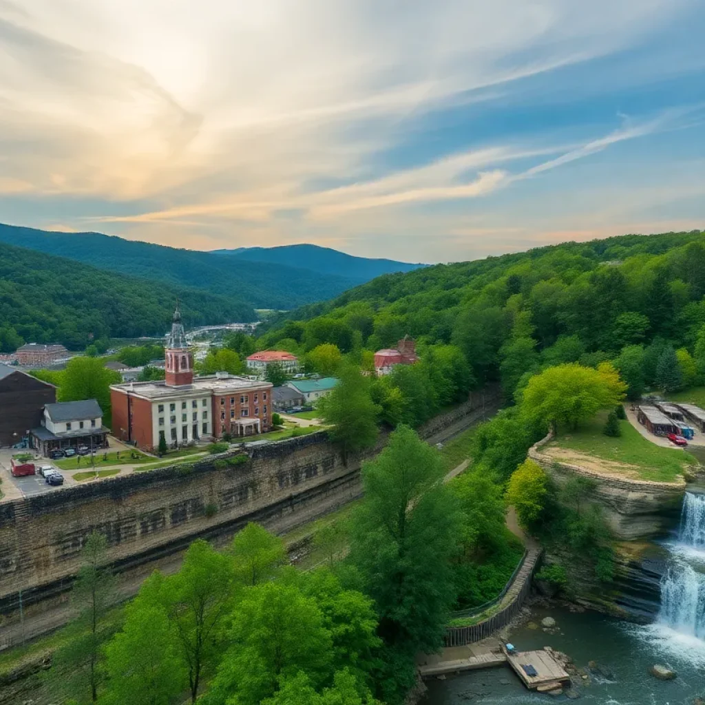 Scenic view of attractions in Western North Carolina, including nature and art.
