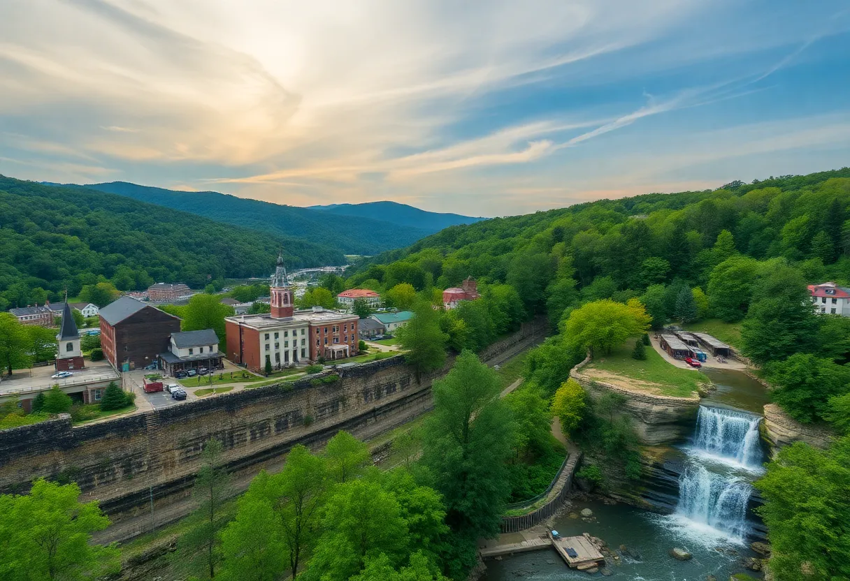 Scenic view of attractions in Western North Carolina, including nature and art.