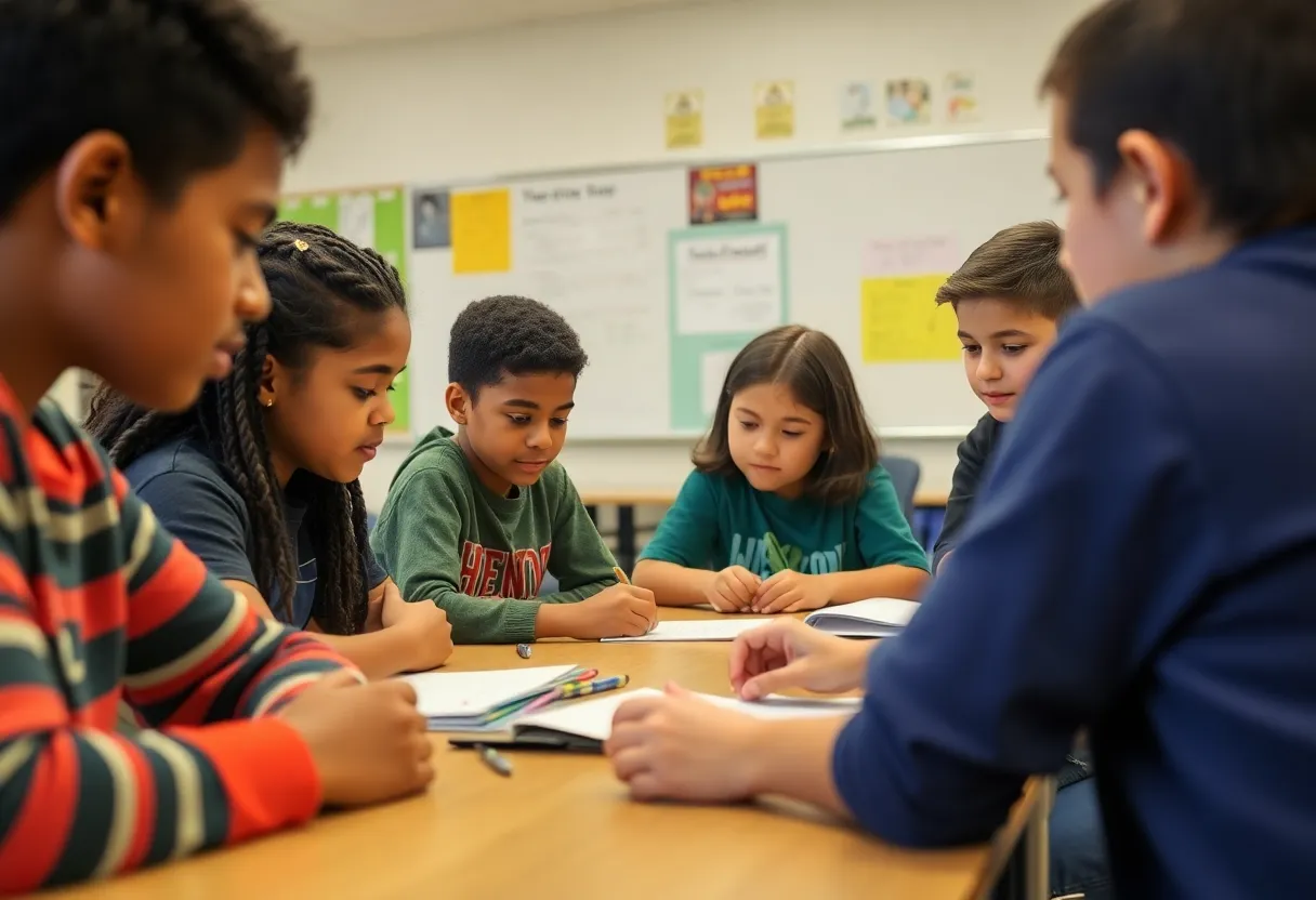 Students engaged in collaborative learning at Asheville City Schools