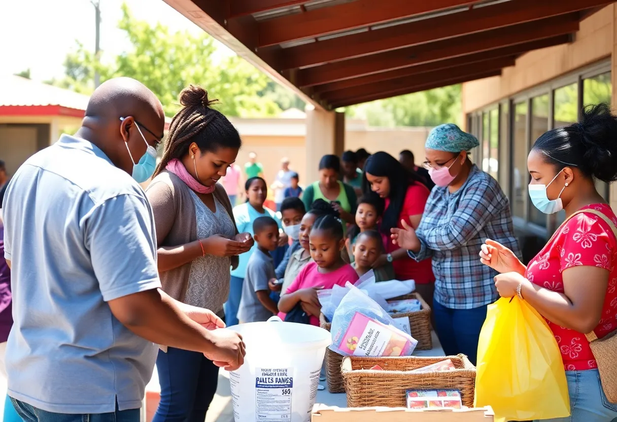 Community members receiving services at the Asheville event