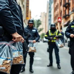 Law enforcement officers during a drug bust in Asheville