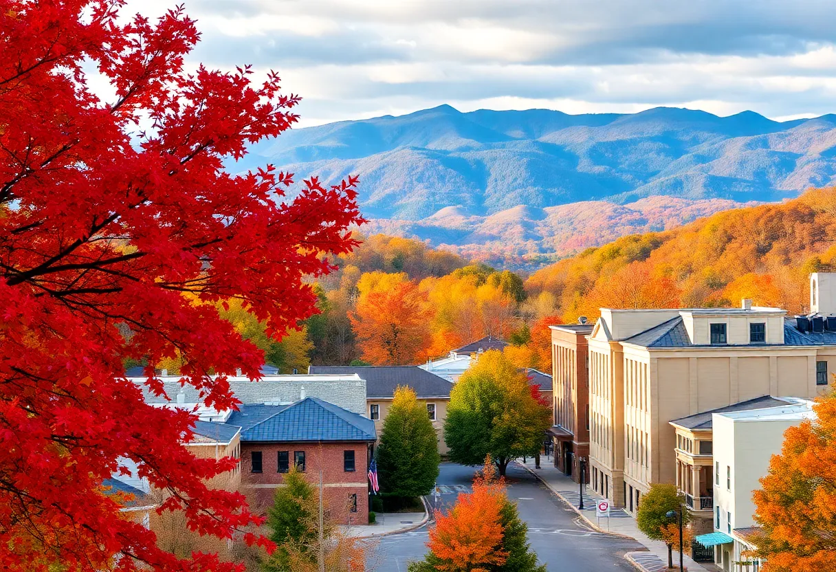 Colorful fall foliage in Asheville, North Carolina