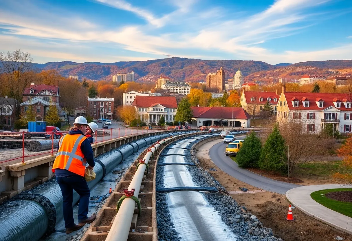 Infrastructure repair in Asheville following storm damage
