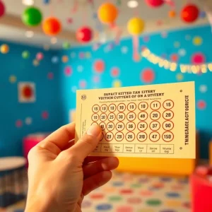 Scenic view of Asheville with lottery tickets