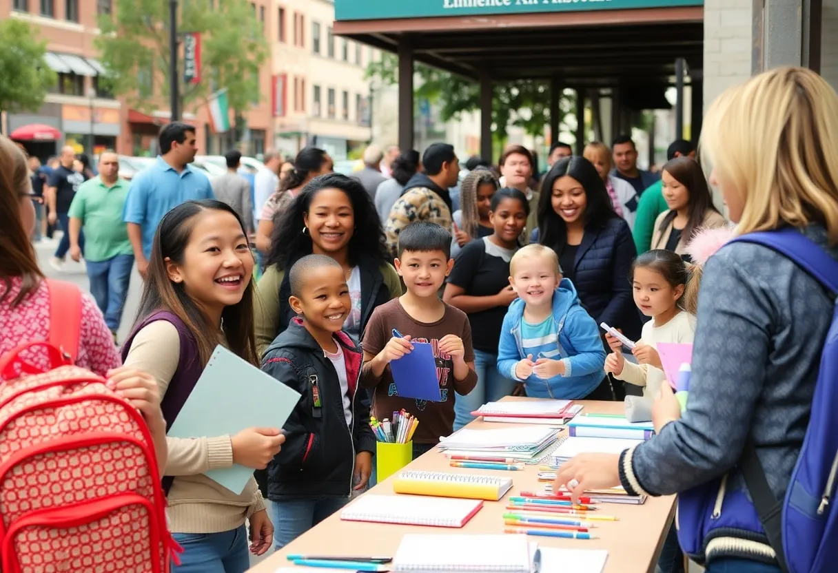 Families receiving free school supplies in Asheville