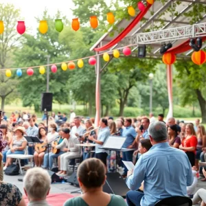Outdoor concert by Asheville Symphony in Pack Square Park