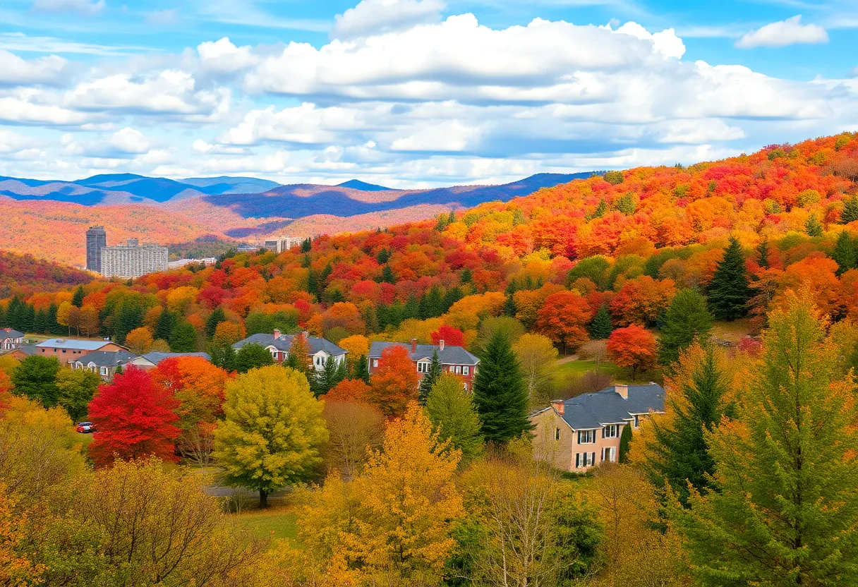 Vibrant fall colors in Asheville, North Carolina