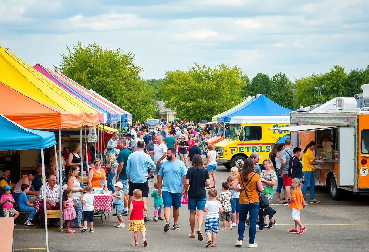 Families enjoying the Back-to-School Family Fun Day at Asheville Mall.
