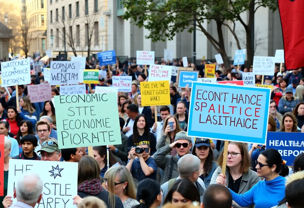 Supporters at Bernie Sanders rally in Asheville