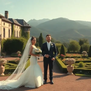 Picturesque view of a historic estate in Asheville, ideal for weddings.