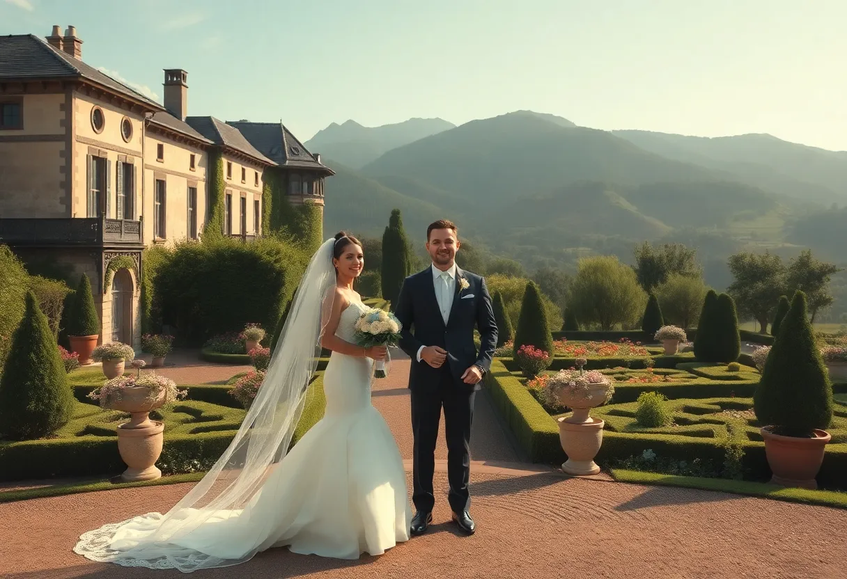Picturesque view of a historic estate in Asheville, ideal for weddings.