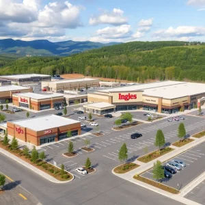 Site plan for Ingles Markets expansion in Waynesville NC