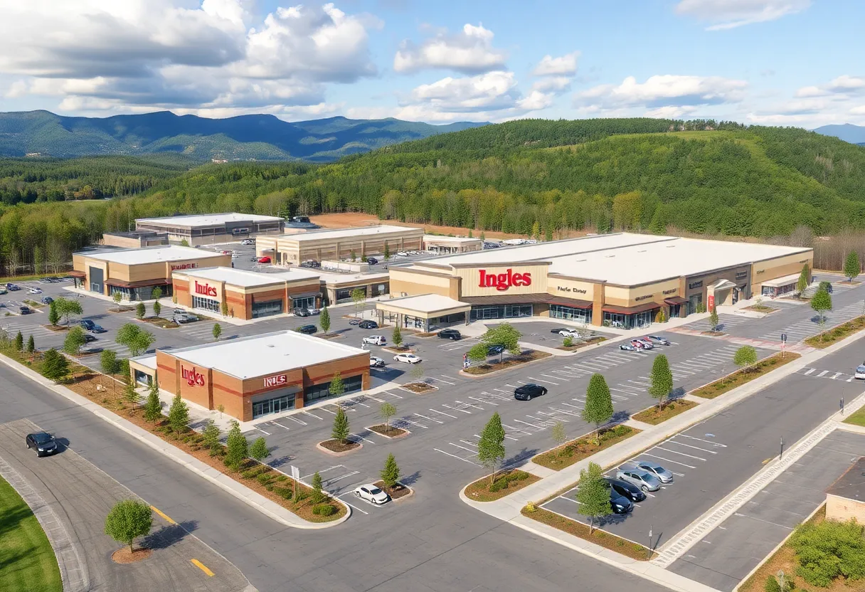 Site plan for Ingles Markets expansion in Waynesville NC
