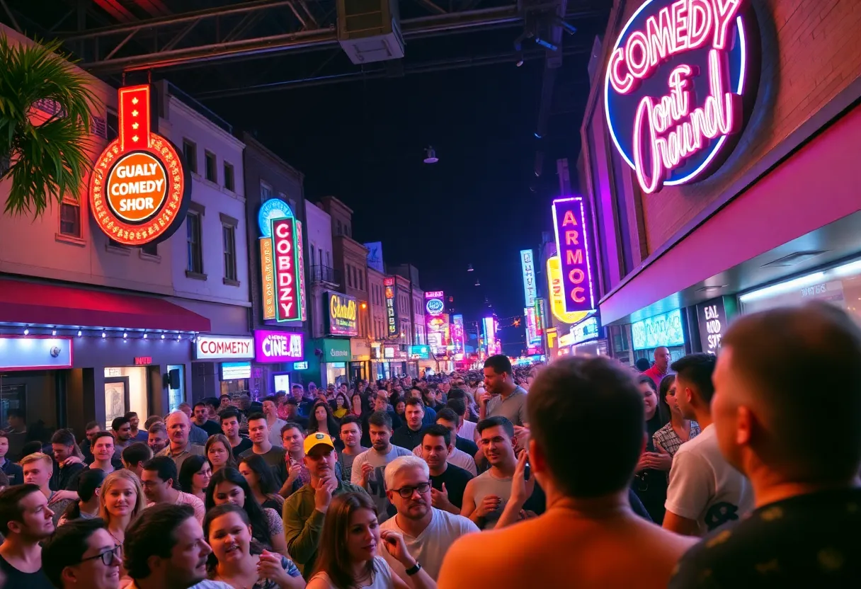 Comedy show audience in downtown Asheville
