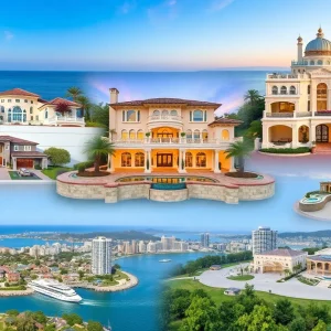 A collection of million-dollar homes representing the American luxury real estate market.
