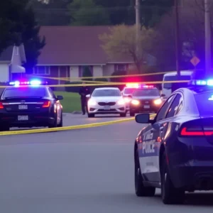 Police responding to a shooting incident in a neighborhood in Asheville