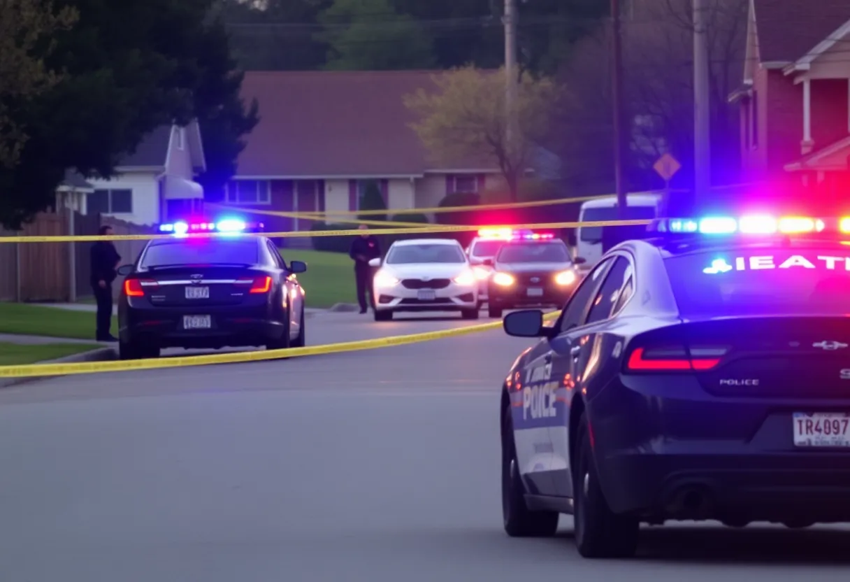 Police responding to a shooting incident in a neighborhood in Asheville