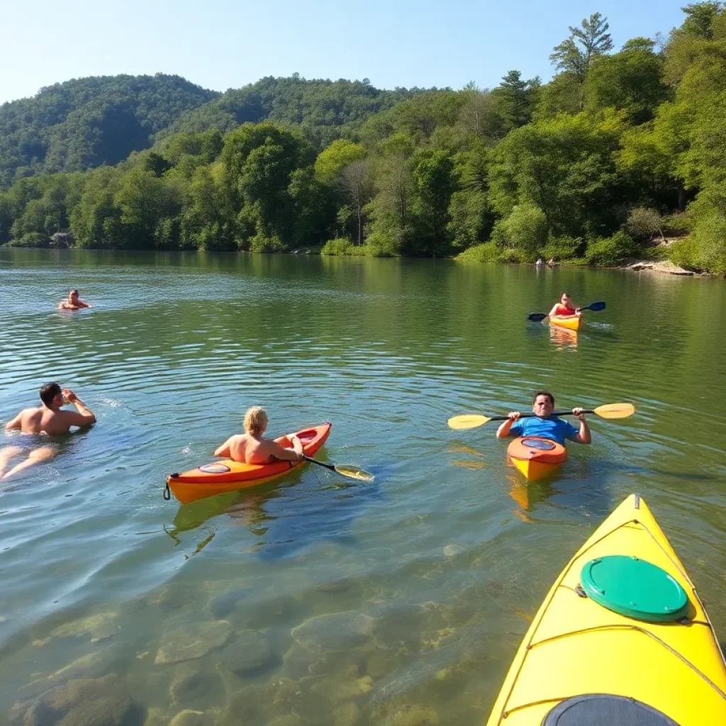 People enjoying recreational water activities in Western North Carolina