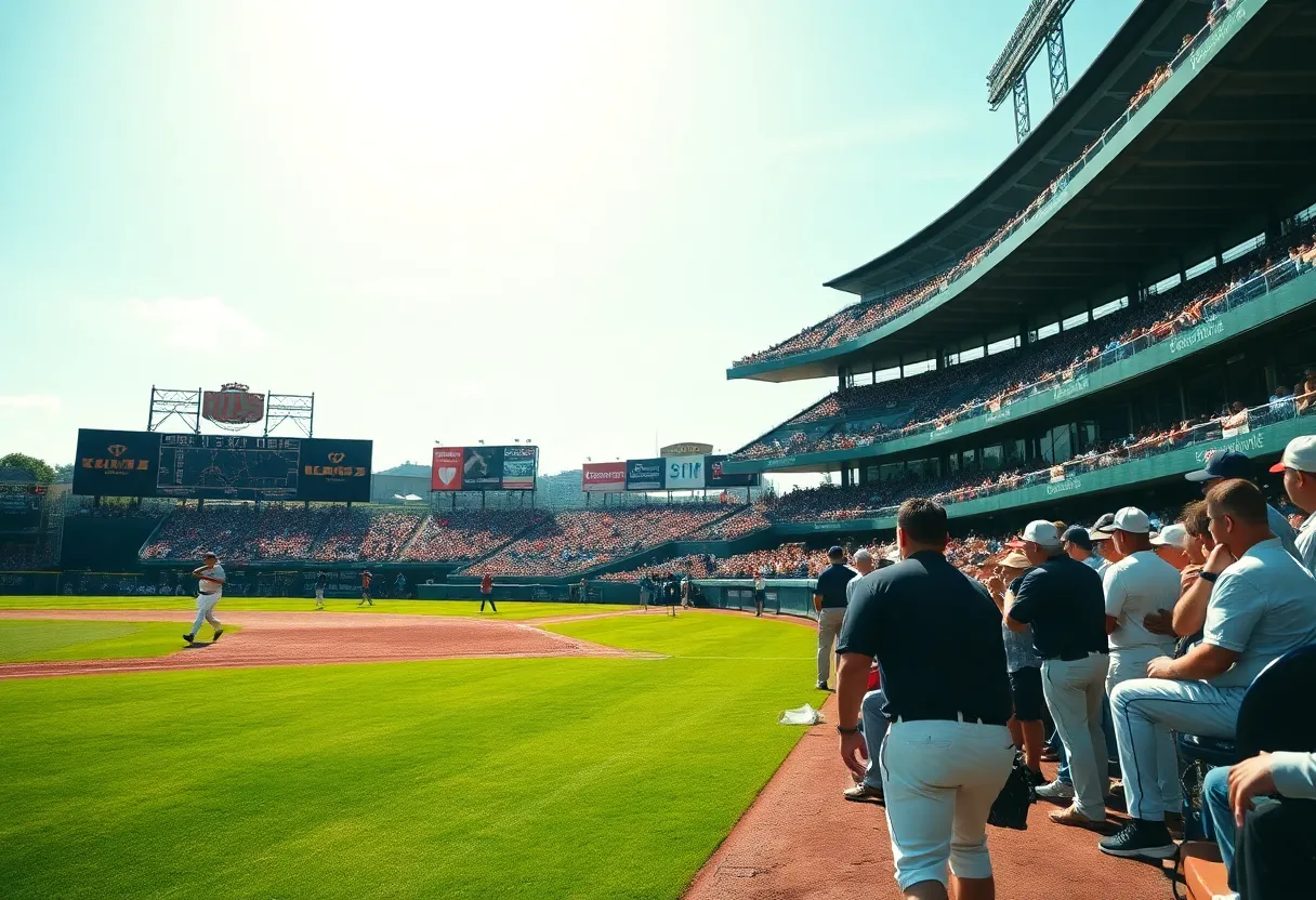 Tennessee baseball team celebrating a win during a game