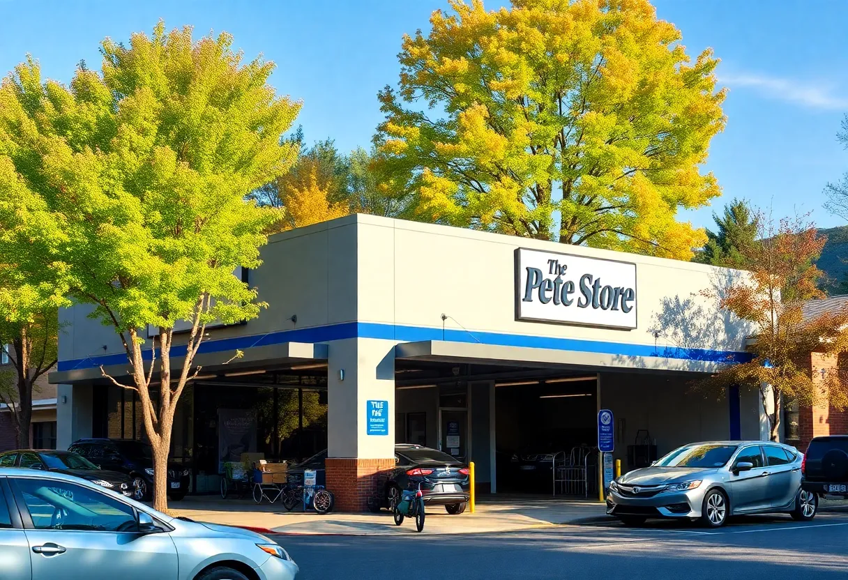 Exterior view of The Pete Store service center in Asheville, NC