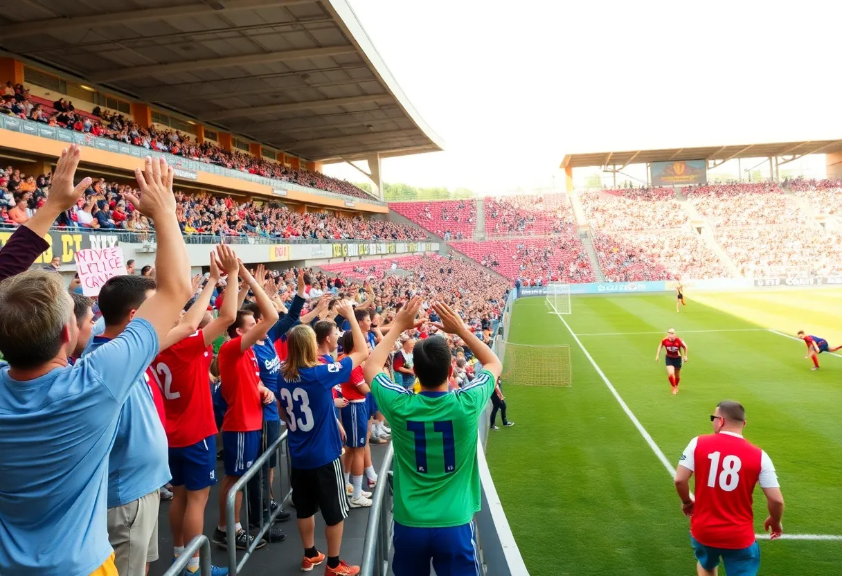 Fans watching UNC Asheville Men's Soccer match against Howard University