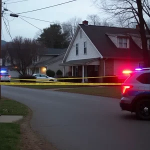Police presence at a shooting scene in Weaverville, NC