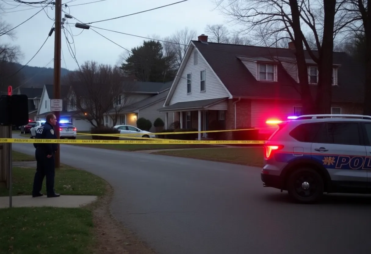 Police presence at a shooting scene in Weaverville, NC