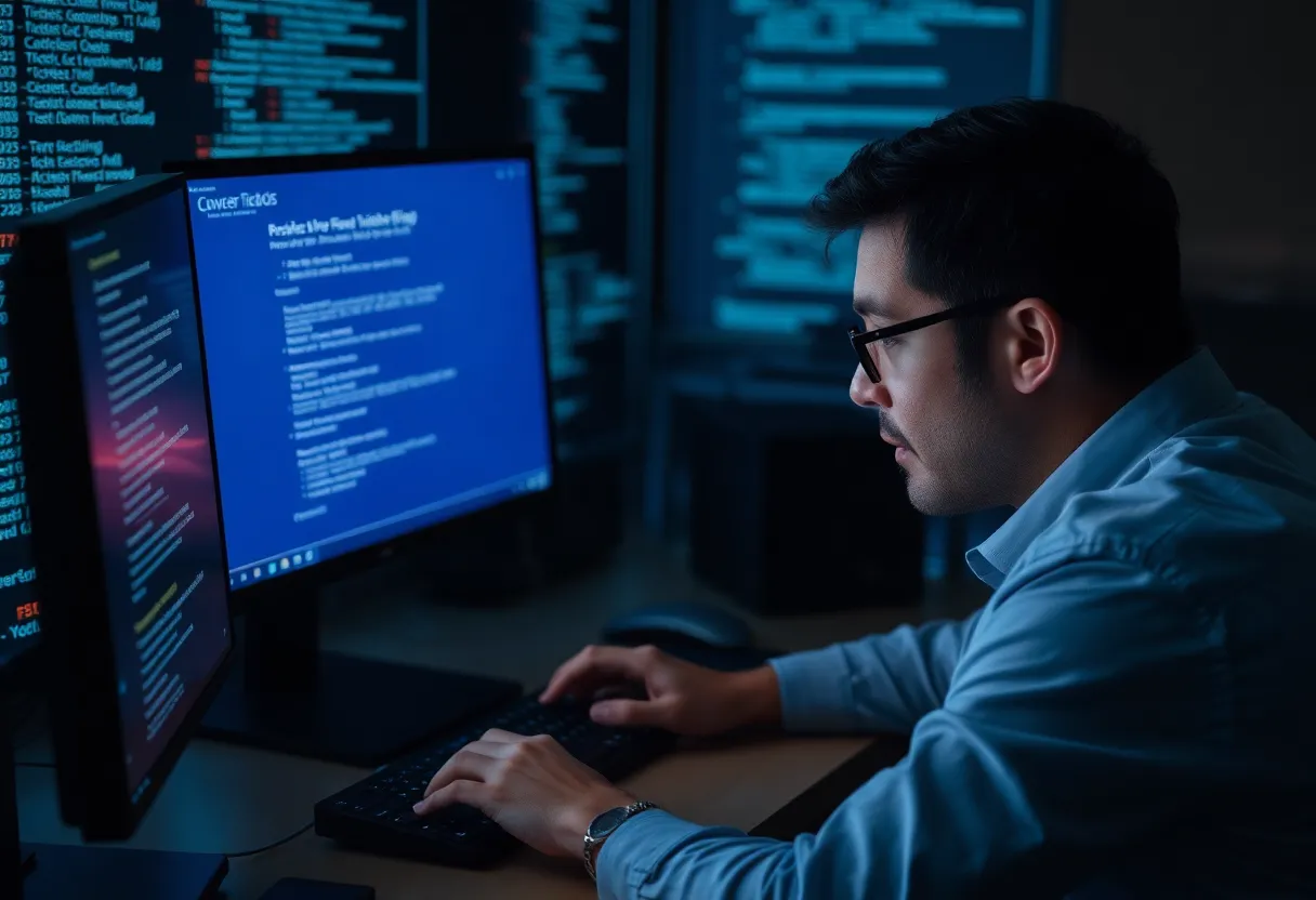 Windows user looking frustrated at computer during TicketMaster ticket purchase