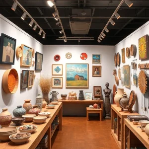 Art exhibition showcasing resilience among artists.